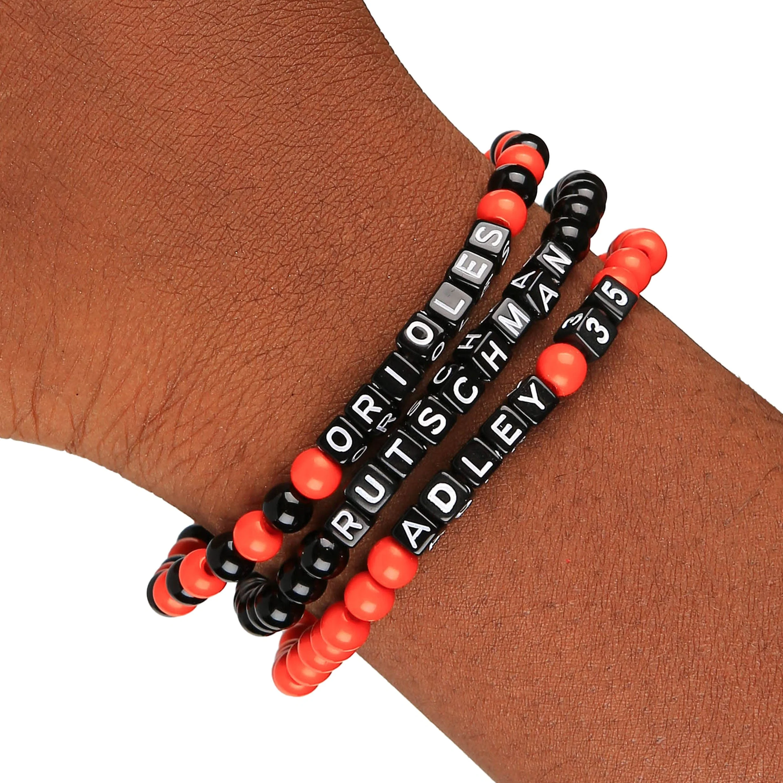 Baltimore Orioles MLB Adley Rutschman 3 Pack Player Beaded Friendship Bracelet - Image 4