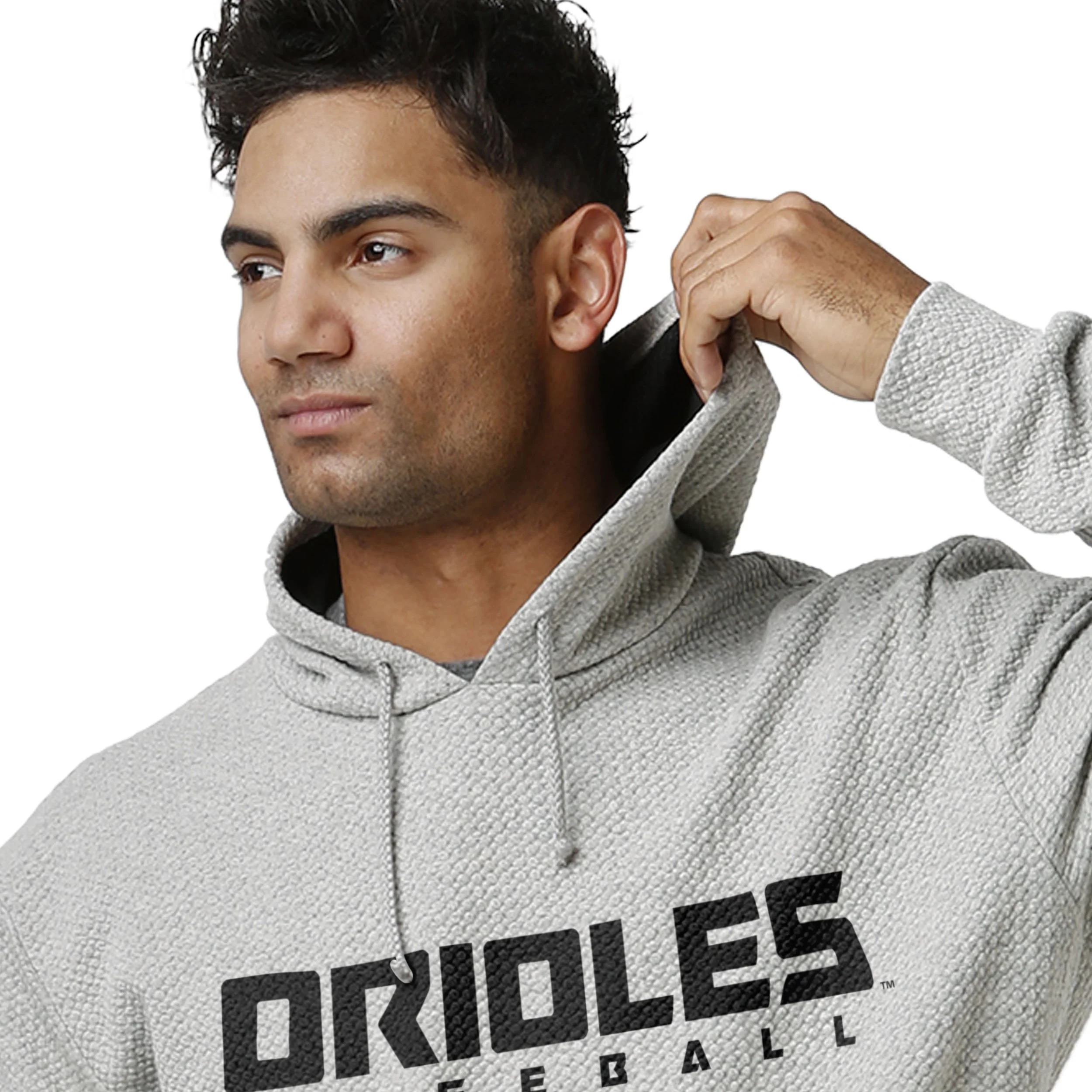 Baltimore Orioles MLB Mens Gray Woven Hoodie - Image 3