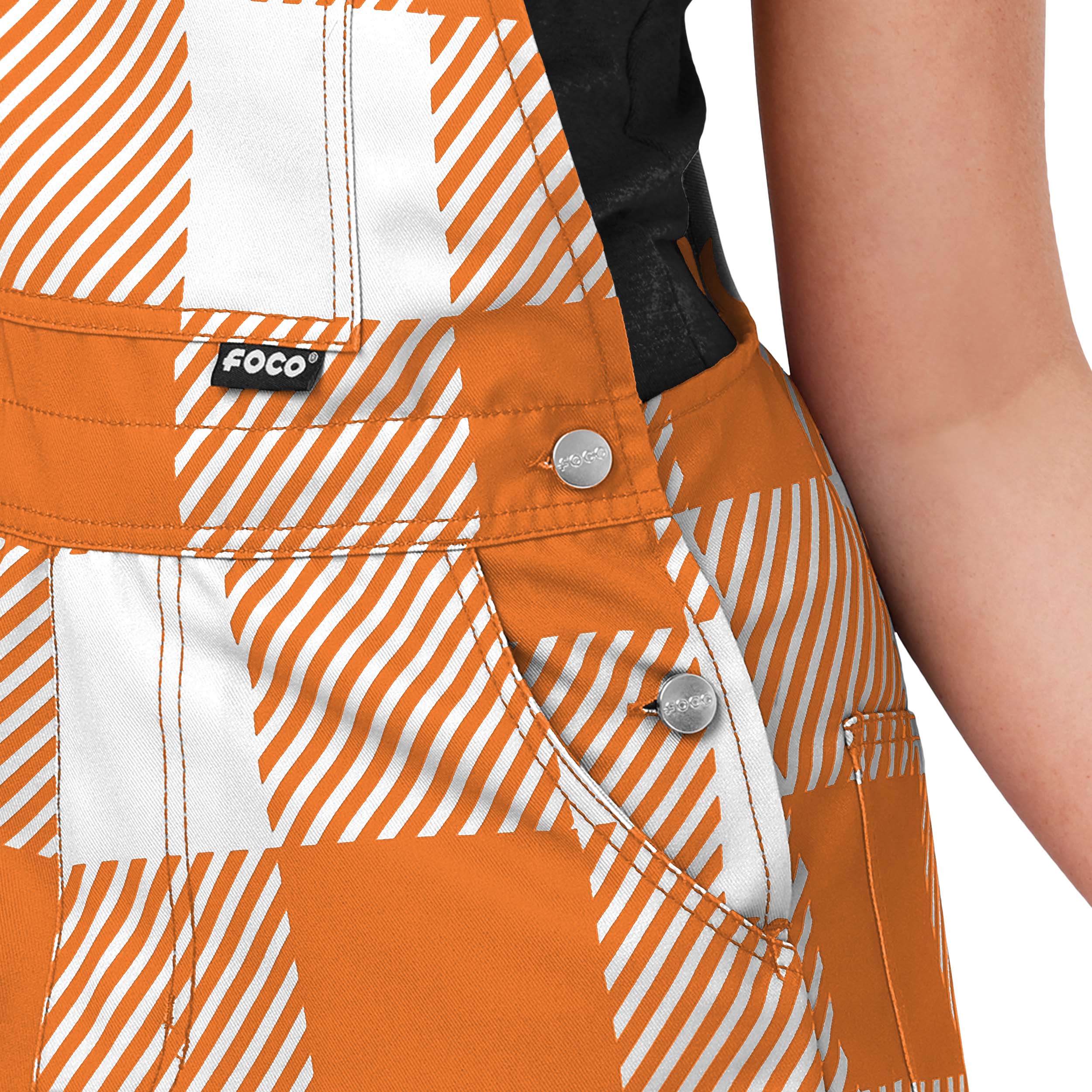 Baltimore Orioles MLB Womens Plaid Bib Shortalls - Image 4