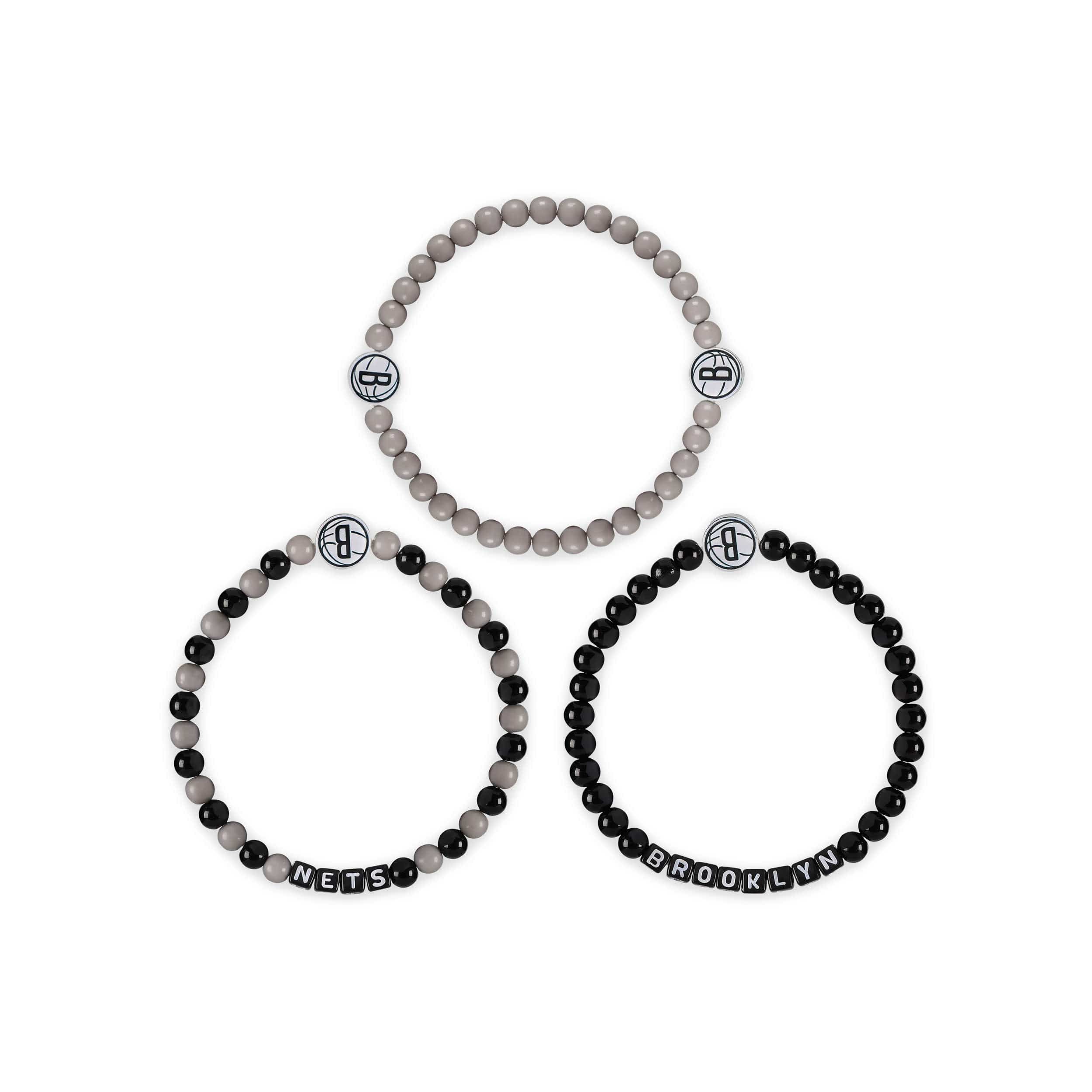 Brooklyn Nets NBA 3 Pack Beaded Friendship Bracelet - Image 3