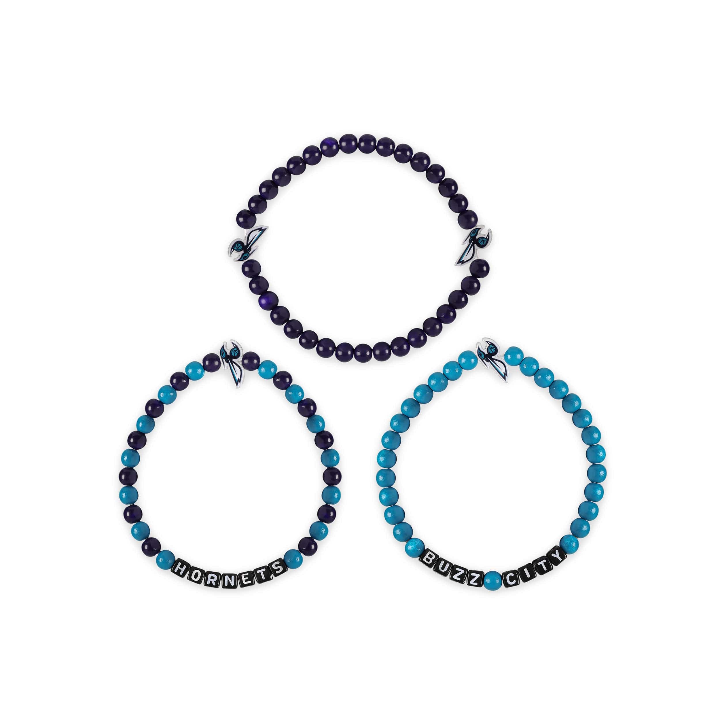 Charlotte Hornets NBA 3 Pack Beaded Friendship Bracelet - Image 3
