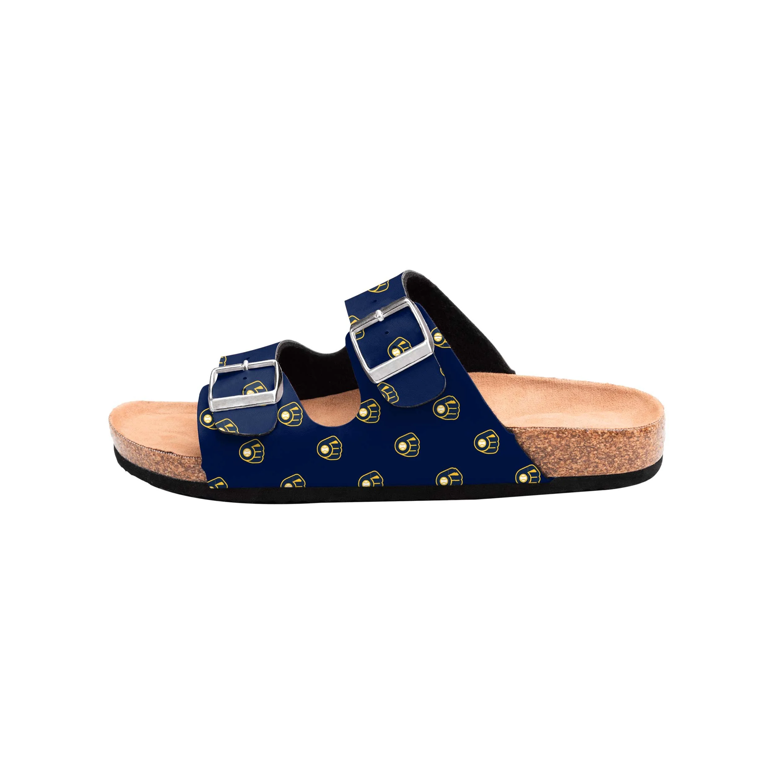 Milwaukee Brewers MLB Womens Team Logo Double Buckle Sandal - Image 4