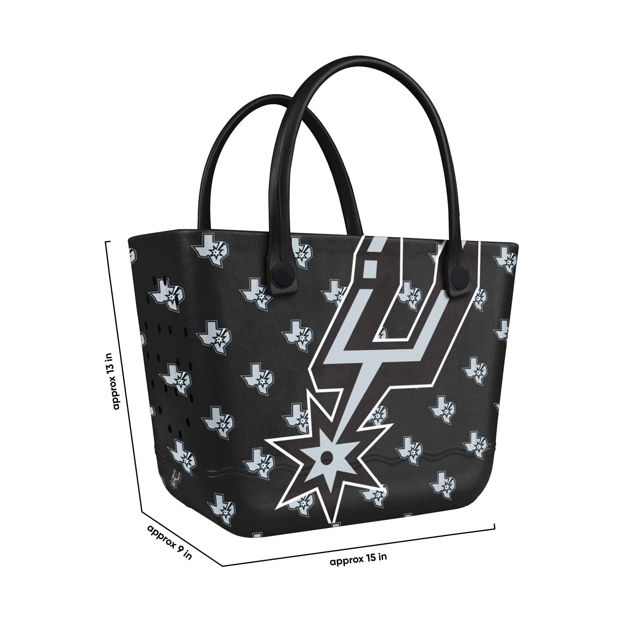 San Antonio Spurs NBA Big Logo Mini Print Tailgate Tote Bag - Image 3